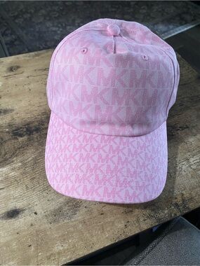 Michael Kors Light Pink MK Monogram Baseball Cap